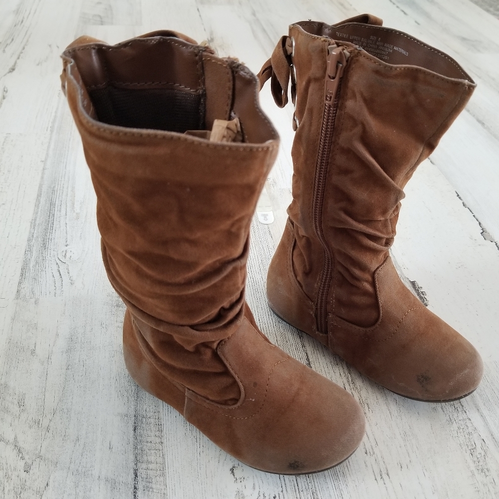 Slouchy Lace Up Brown Suede Boots